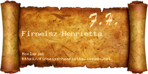 Firneisz Henrietta névjegykártya