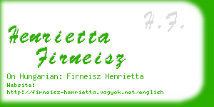 henrietta firneisz business card